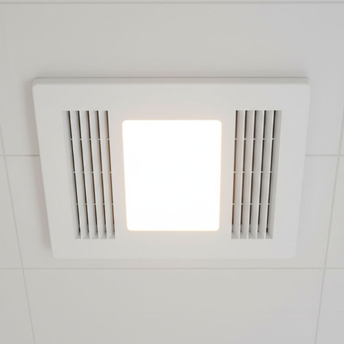 White Exhaust Fan 30W With 14W LED Tri-CCT Light 1030lm 285mm