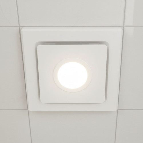 Exhaust Fan White 27cm Square 30W With 10W LED Light 4000K 860lm