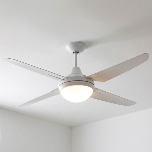 135cm 54-inch White AC Ceiling Fan With B22 Light 4 Blade 88W 3 Speed