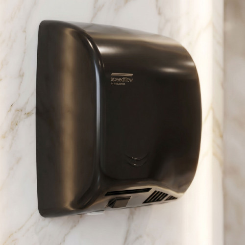 Hand Dryer Black Steel Slim Sensor Operated 850W 27cm