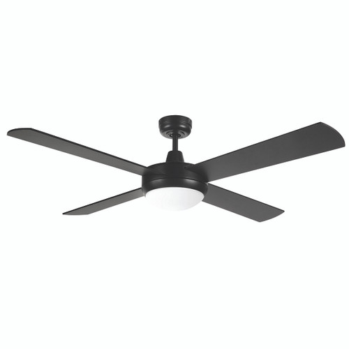 132cm Stunning Black 3 Speed Ceiling Fan With Light
