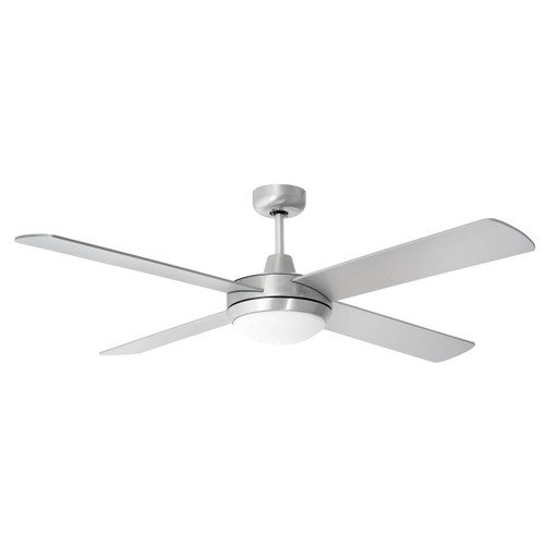 132cm Brushed Aluminium 3 Speed Ceiling Fan With Light Multi Colour