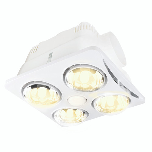White 3-in-1 Bathroom Heater Fan Light 362mm