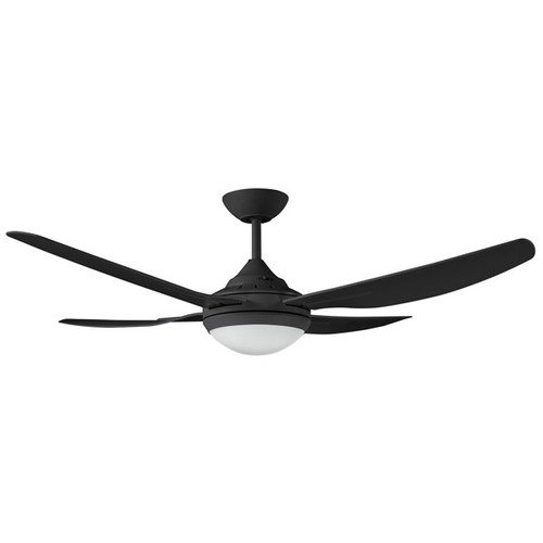 132cm 52inch Black Ceiling Fan With Tri Colour Light 75W 3 Speed