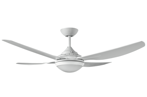 132cm 52inch White Ceiling Fan With Tri Colour Light 75W 3 Speed