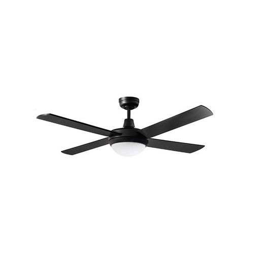 132cm 52inch Matte Black 3 Speed Ceiling Fan With Light Tri Colour 60W