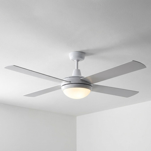 132cm 52-inch White AC Ceiling Fan With Light 3 Speed 60W Tri-CCT