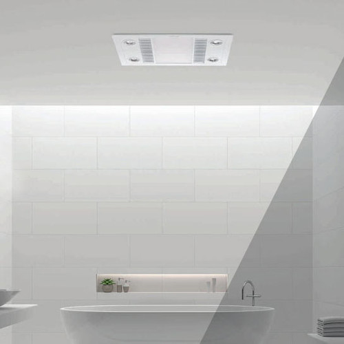 White 3-in-1 Bathroom Heater Fan Light - 500mm