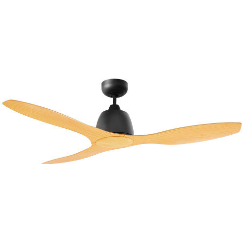 122cm 48inch Matte Black and Bamboo Ceiling Fan 50W 3 Speed