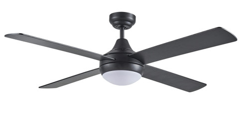 122cm 48inch Black Ceiling Fan With Light 55W 3 Speed