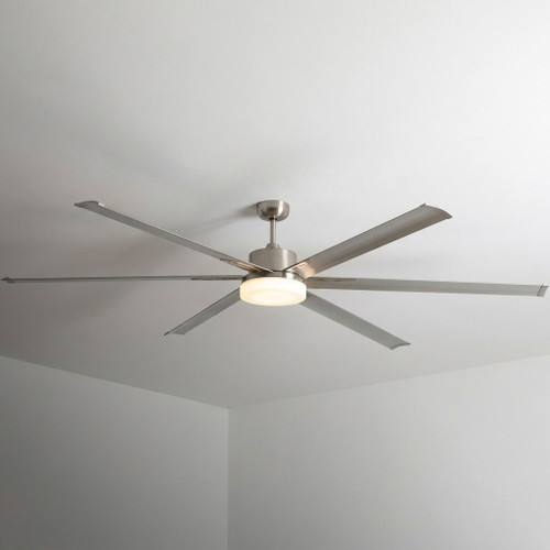 Bejarano 213cm 84-inch Nickel DC Ceiling Fan With Light Remote Control 35W 5 Speed