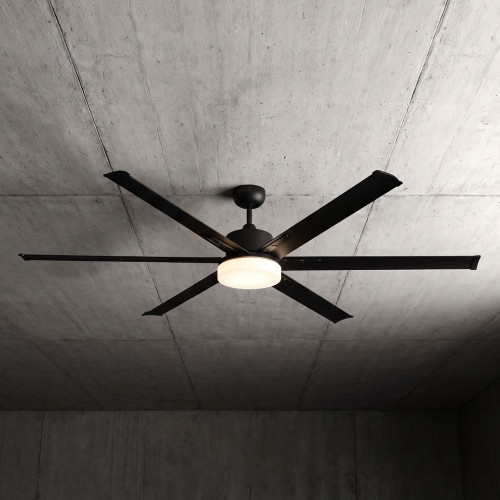 Bejarano 213cm 84-inch Black DC Ceiling Fan With Light Remote Control 35W 5 Speed