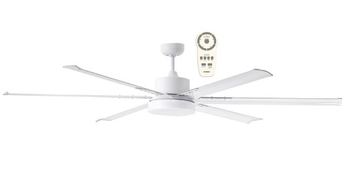 180cm 72inch White Ceiling Fan With Light and Remote 35W 5 Speed