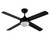 132cm 52inch Black Ceiling Fan With Light 65W 3 Speed