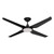 132cm 52-inch Black DC Ceiling Fan With Light Remote Control 4 Blade 26W