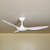 132cm 52-inch White DC Ceiling Fan Remote Control 3 Blade 40W 6 Speed