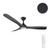 132cm 52-inch Black DC Ceiling Fan Light Remote Control 3 Blade 30W