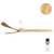 183cm 72-inch White-Timber DC Ceiling Fan Light Remote Control 3 Blade 39W