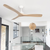 152cm 60-inch White-Ashwood DC Ceiling Fan Remote Control 3 Blade 35W 6 Speed