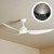 Pisacane 142cm 56-inch White DC Ceiling Fan With Light Remote Control 3 Blade 39W Uplight