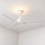 Pisacane 122cm 48-inch White DC Ceiling Fan Uplight With Light Remote Control 3 Blade 39W