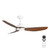 Pisacane 122cm 48-inch White-Koa DC Ceiling Fan Remote Control 3 Blade 39W 6 Speed