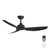 Pisacane 122cm 48-inch Black DC Ceiling Fan Remote Control 3 Blade 39W 6 Speed