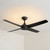Napoli 122cm 48-inch Black DC Ceiling Fan Uplight With Light Remote Control 4 Blade 35W