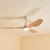 114cm 45-inch White-Oak DC Ceiling Fan With Light Remote Control 3 Blade 15W