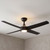 Napoli 132cm 52-inch Black DC Ceiling Fan With Light Remote Control 4 Blade 35W Uplight
