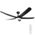 142cm 56-inch Black DC Ceiling Fan With Light Remote Control Convertible 3-4-5 Blades 38W