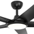 142cm 56-inch Black DC Ceiling Fan With Light Remote Control Convertible 3-4-5 Blades 38W