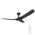 132cm 52-inch Black DC Ceiling Fan Remote Control Convertible 3-4-5 Blades 38W