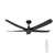 132cm 52-inch Black DC Ceiling Fan Remote Control Convertible 3-4-5 Blades 38W