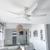 132cm 52-inch White DC Ceiling Fan With Light Remote Control Convertible 3-4-5 Blades 38W