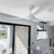 142cm 56-inch White DC Ceiling Fan With Light Remote Control Convertible 3-4-5 Blades 38W