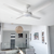 142cm 56-inch White DC Ceiling Fan With Light Remote Control Convertible 3-4-5 Blades 38W