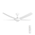 142cm 56-inch White DC Ceiling Fan With Light Remote Control Convertible 3-4-5 Blades 38W