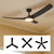 132cm 52-inch Black DC Ceiling Fan With Light Remote Control Convertible 3-4-5 Blades 38W
