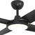 132cm 52-inch Black DC Ceiling Fan With Light Remote Control Convertible 3-4-5 Blades 38W