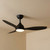 122cm 48-inch Black DC Ceiling Fan With Light Smart Remote Control 3 Blade 36W