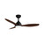 132cm 52-inch Black-Walnut DC Ceiling Fan With Light Smart Remote Control 3 Blade 36W
