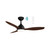 132cm 52-inch Black-Walnut DC Ceiling Fan With Light Smart Remote Control 3 Blade 36W