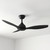 122cm 48-inch Black DC Ceiling Fan Smart Remote Control 3 Blade 36W 6 Speed