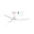 132cm 52-inch White DC Ceiling Fan With Light Remote Control 3 Blade 36W Smart