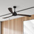 176cm 70-inch Black-Walnut DC Ceiling Fan Smart Remote Control 3 Blade 30W 6 Speed