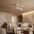 132cm 52-inch White DC Ceiling Fan Remote Control Smart 4 Blade 40W 6 Speed