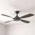 Venezia 132cm 52-inch Black DC Ceiling Fan Remote Control Smart 4 Blade 40W 6 Speed