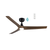 Cuellar 132cm 52-inch Black-Walnut DC Ceiling Fan With Light Smart Remote Control 3 Blade 28W