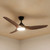 132cm 52-inch Black-Walnut DC Ceiling Fan With Light Smart Remote Control 3 Blade 33W